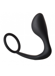 Черное эрекционное кольцо с анальной пробкой Anal Plug With Cockring - Dream Toys - в Магнитогорске купить с доставкой
