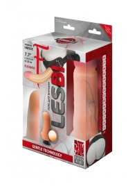 Телесный страпон Harness LESBI с вагинальной пробкой - 16,5 см. - LOVETOY (А-Полимер) - купить с доставкой в Магнитогорске