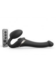 Черный безремневой страпон Multi Orgasm Size S с клиторальной стимуляцией - Strap-on-me - купить с доставкой в Магнитогорске