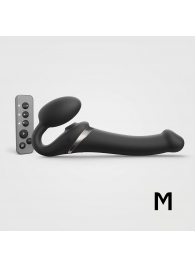 Черный безремневой страпон Multi Orgasm Size M с клиторальной стимуляцией - Strap-on-me - купить с доставкой в Магнитогорске