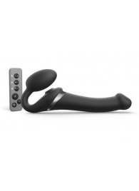 Черный безремневой страпон Multi Orgasm Size M с клиторальной стимуляцией - Strap-on-me - купить с доставкой в Магнитогорске