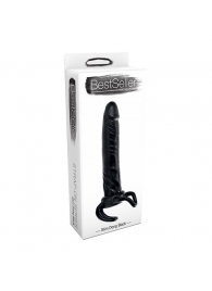 Чёрная насадка-фаллос для двойного проникновения INFLATABLE DILDO SLIM DONG  - 13,5 см. - Toyz4lovers - в Магнитогорске купить с доставкой