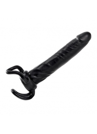 Чёрная насадка-фаллос для двойного проникновения INFLATABLE DILDO SLIM DONG  - 13,5 см. - Toyz4lovers - в Магнитогорске купить с доставкой