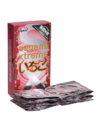 Презервативы Sagami Xtreme Strawberry c ароматом клубники - 10 шт. - Sagami - купить с доставкой в Магнитогорске