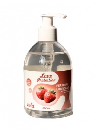 Лубрикант на водной снове Love Protection Strawberry с ароматом клубники - 300 мл. - Lola Games - купить с доставкой в Магнитогорске
