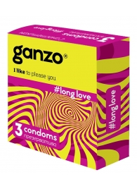 Презервативы с анестетиком для продления удовольствия Ganzo Long Love - 3 шт. - Ganzo - купить с доставкой в Магнитогорске