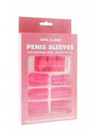 Набор из 7 розовых насадок на пенис ONE-A-DAY PENIS SLEEVES PINK - Seven Creations - в Магнитогорске купить с доставкой