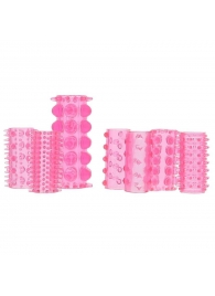Набор из 7 розовых насадок на пенис ONE-A-DAY PENIS SLEEVES PINK - Seven Creations - в Магнитогорске купить с доставкой