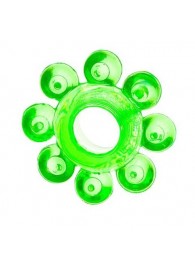Зеленое эрекционное кольцо-цветок - Toyfa Basic - в Магнитогорске купить с доставкой