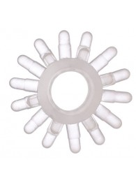 Прозрачное гелевое эрекционное кольцо с шипиками - Toyfa Basic - в Магнитогорске купить с доставкой