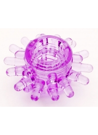Фиолетовое гелевое эрекционное кольцо с шипиками - Toyfa Basic - в Магнитогорске купить с доставкой