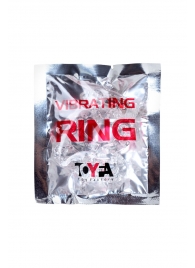 Прозрачное эрекционное кольцо с вибратором  и подхватом - Toyfa Basic - в Магнитогорске купить с доставкой