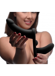 Черный вибрострапон Double Take 10X Double Penetration Vibrating Strap-on Harness - XR Brands - купить с доставкой в Магнитогорске