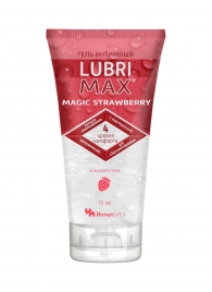 Интимный гель-смазка на водной основе Lubrimax Magic Strawberry - 75 мл. - ИнтелБИО - купить с доставкой в Магнитогорске