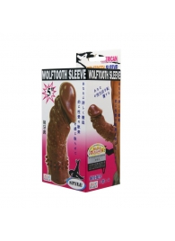 Коричневая насадка на пенис Wolftooth Sleeve - 13 см. - Baile - в Магнитогорске купить с доставкой