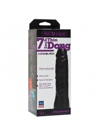 Насадка-фаллоимитатор для страпон-систем Vac-U-Lock CodeBlack 7 Inch Thin Dong - 18,3 см. - Doc Johnson - купить с доставкой в Магнитогорске