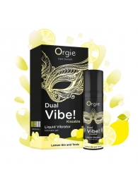 Съедобный жидкий вибратор Dual Vibe! со вкусом лимонного джина с тоником - 15 мл. - ORGIE - купить с доставкой в Магнитогорске
