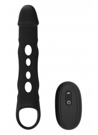 Черная насадка-удлинитель Vibrating Extender With Remote с вибрацией - Dream Toys - в Магнитогорске купить с доставкой