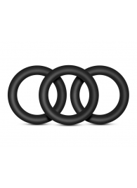 Набор из 3 черных эрекционных колец Black Small Penis Rings - Blush Novelties - в Магнитогорске купить с доставкой