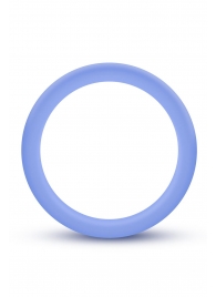 Голубое люминесцентное кольцо Silicone Glo Cock Ring - Blush Novelties - в Магнитогорске купить с доставкой