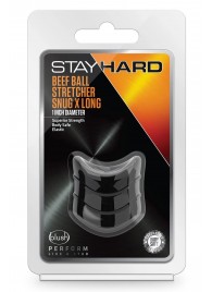 Черное эрекционное кольцо на мошонку Beef Ball Stretcher Snug X Long - Blush Novelties - в Магнитогорске купить с доставкой