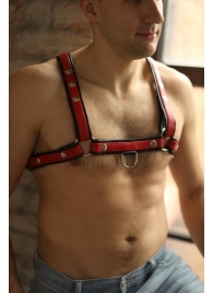 Черно-красная мужская портупея Black-Red - БДСМ Арсенал - купить с доставкой в Магнитогорске