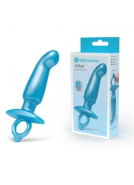 Голубая анальная пробка для массажа простаты Hither Silicone Prostate Plug - 14,3 см. - b-Vibe - в Магнитогорске купить с доставкой