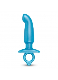 Голубая анальная пробка для массажа простаты Hither Silicone Prostate Plug - 14,3 см. - b-Vibe - в Магнитогорске купить с доставкой