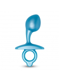 Голубая анальная пробка для массажа простаты Bulb Silicone Prostate Plug - 10,7 см. - b-Vibe - в Магнитогорске купить с доставкой