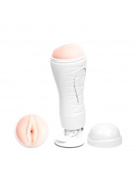 Мастурбатор-вагина Flora White с присоской и 12 режимами вибрации - Baile - в Магнитогорске купить с доставкой