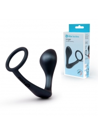 Черное эрекционное кольцо со стимулятором простаты Ringer Cock Ring   Plug - b-Vibe - в Магнитогорске купить с доставкой