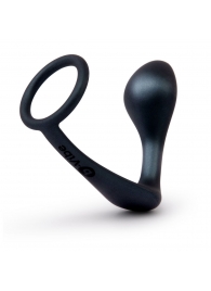 Черное эрекционное кольцо со стимулятором простаты Ringer Cock Ring   Plug - b-Vibe - в Магнитогорске купить с доставкой