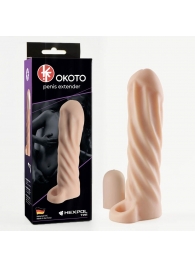 Телесная насадка-удлинитель Okoto со спиралевидным рельефом - 16 см. - Sitabella - в Магнитогорске купить с доставкой