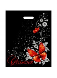 Черный пакет Glamour с вырубной ручкой (38х47 см) - Сима-Ленд - купить с доставкой в Магнитогорске