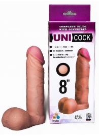 Фаллическая насадка для страпона UNICOCK 8  - 20 см. - LOVETOY (А-Полимер) - купить с доставкой в Магнитогорске