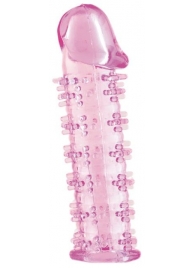 Розовая насадка на пенис с шипами - 12,5 см. - A-toys - в Магнитогорске купить с доставкой