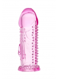 Розовая насадка на пенис с шипиками и коготком - 13,5 см. - A-toys - в Магнитогорске купить с доставкой