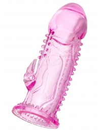 Розовая насадка на пенис с шипиками и коготком - 13,5 см. - A-toys - в Магнитогорске купить с доставкой