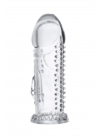 Прозрачная насадка на пенис с шипиками и коготком - 13,5 см. - A-toys - в Магнитогорске купить с доставкой