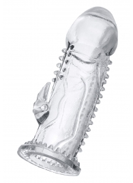 Прозрачная насадка на пенис с шипиками и коготком - 13,5 см. - A-toys - в Магнитогорске купить с доставкой