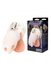 Белая клетка для пениса Silicone Small 2 in Cock Cage With Ball Divider - BlueLine - купить с доставкой в Магнитогорске