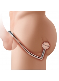 Кольцо на пенис с анальным стимулятором Stainless Steel Anal Hook   Cock Ring - BlueLine - в Магнитогорске купить с доставкой