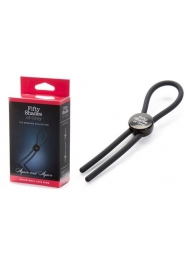 Тёмно-серое эрекционное кольцо с зажимом Again and Again Adjustable Cock Ring - Fifty Shades of Grey - в Магнитогорске купить с доставкой