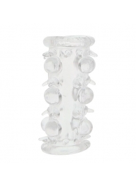 Прозрачная насадка на пенис с шипами и бугорками JELLY JOY LUST CLUSTER CLEAR - Dream Toys - в Магнитогорске купить с доставкой