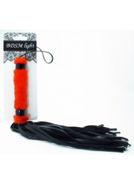 Нежная плеть с красным мехом BDSM Light - 43 см. - БДСМ Арсенал - купить с доставкой в Магнитогорске