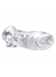 Прозрачная насадка для увеличения члена Realistic Clear Penis Enhancer and Ball Stretcher - 20,3 см. - XR Brands - в Магнитогорске купить с доставкой