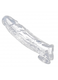 Прозрачная насадка для увеличения члена Realistic Clear Penis Enhancer and Ball Stretcher - 20,3 см. - XR Brands - в Магнитогорске купить с доставкой