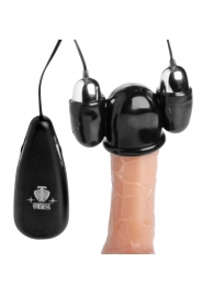 Черная стимулирующая насадка для головки полового члена Multi Speed Vibrating Penis Head Teaser - XR Brands - в Магнитогорске купить с доставкой