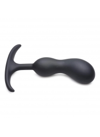 Черный массажер простаты с утяжелителями Premium Silicone Weighted Prostate Plug Medium - 16,3 см. - XR Brands - в Магнитогорске купить с доставкой