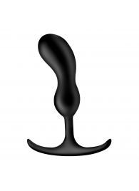Черный массажер простаты с утяжелителями Premium Silicone Weighted Prostate Plug Medium - 16,3 см. - XR Brands - в Магнитогорске купить с доставкой